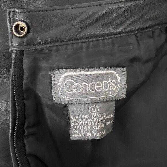 Vintage 80s-90s Concepts Genuine Leather Midi Pencil Skirt Fits 25 Inch Waist - Picture 5 of 5